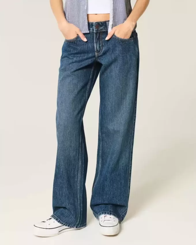Tief sitzende Baggy-Jeans in dunkler Waschung