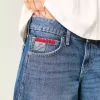 Tief sitzende Baggy-Jeans mit dunkel verwaschener amerikanischer Flaggengrafik
