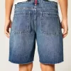 Tief sitzende Baggy-Jeans mit dunkel verwaschener amerikanischer Flaggengrafik