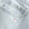 Tief sitzende Baggy-Jeans mit heller Waschung und Sternstickerei