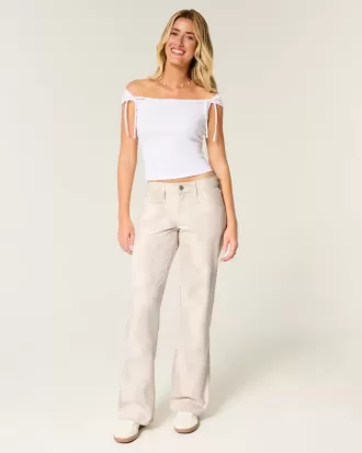 Tief sitzende Baggy-Jeans mit Reh-Print