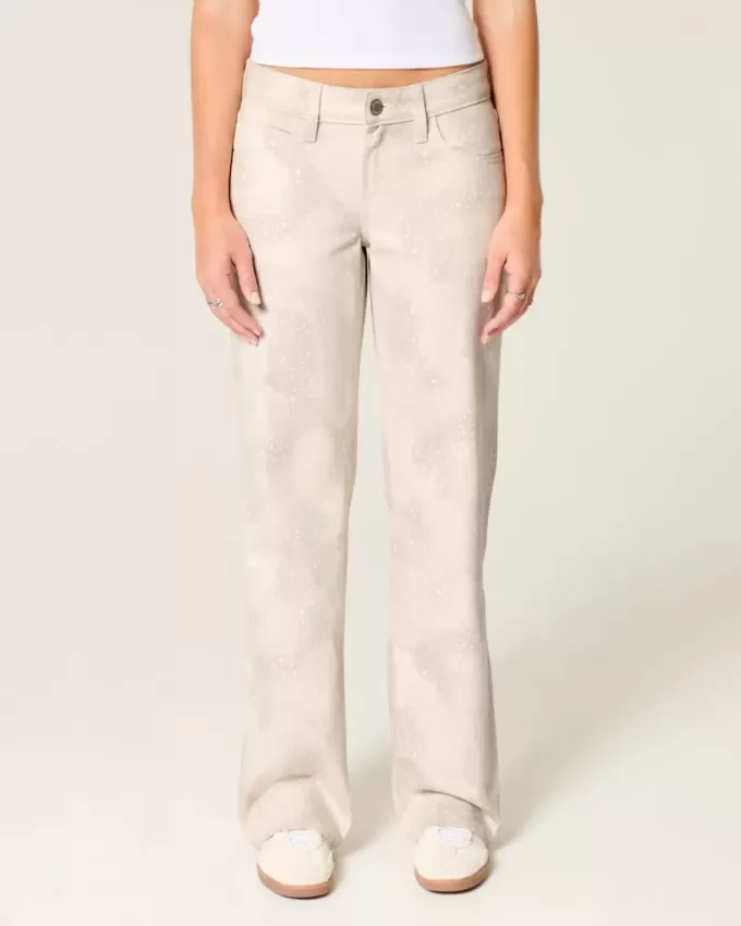 Tief sitzende Baggy-Jeans mit Reh-Print
