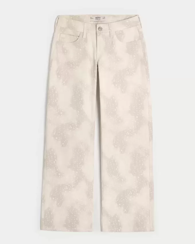 Tief sitzende Baggy-Jeans mit Reh-Print