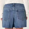 Tief sitzende Baggy-Jeansshorts in dunkler Waschung, 5 Zoll