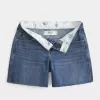 Tief sitzende Baggy-Jeansshorts in dunkler Waschung, 5 Zoll