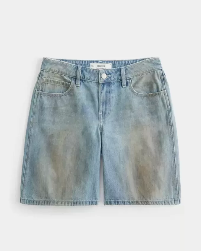 Tief sitzende getönte Baggy-Jeans in Schlammwaschung