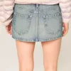 Tief sitzender Jeans-Minirock