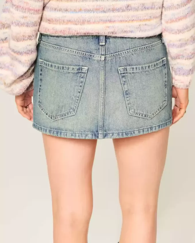 Tief sitzender Jeans-Minirock