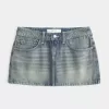 Tief sitzender Jeans-Minirock