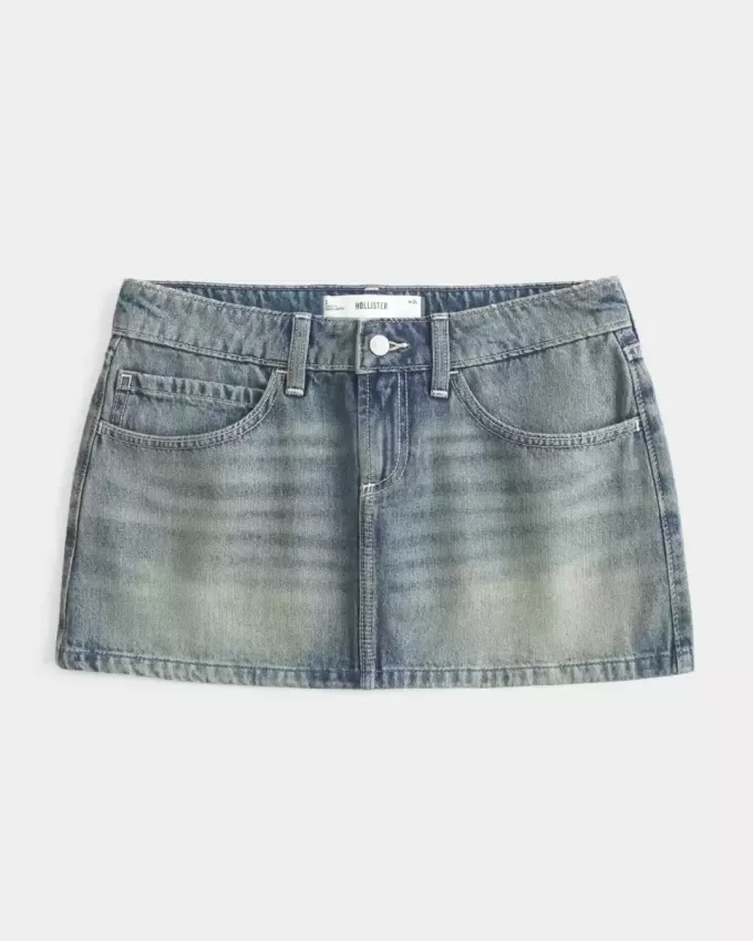 Tief sitzender Jeans-Minirock