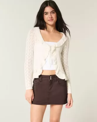 Tief sitzender Mini-Skort aus Twill