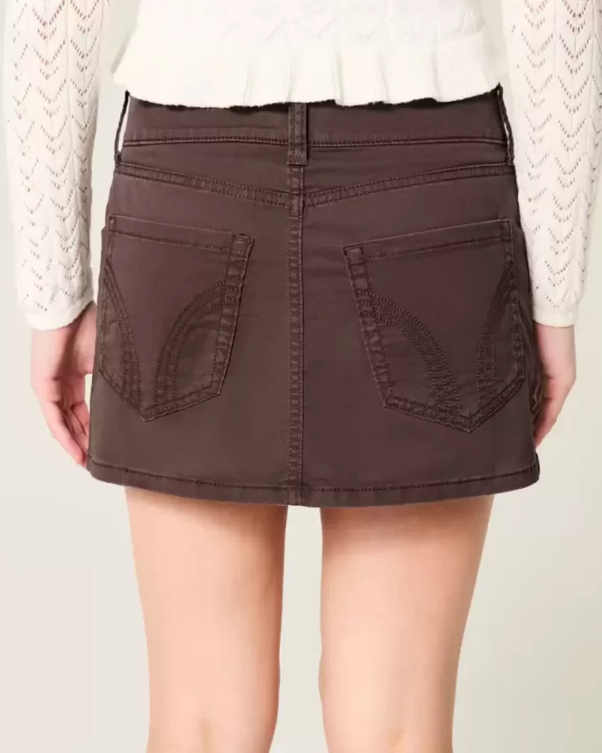 Tief sitzender Mini-Skort aus Twill