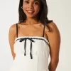 Trägerloser Jumpsuit aus Leinenmischung