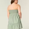 Trägerloses Babydoll-Kleid mit Stickerei