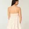 Trägerloses Babydoll-Minikleid mit Rüschen