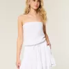 Trägerloses Blouson-Minikleid mit Kordelzug