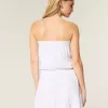 Trägerloses Blouson-Minikleid mit Kordelzug