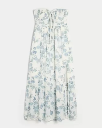 Trägerloses geflochtenes Maxikleid