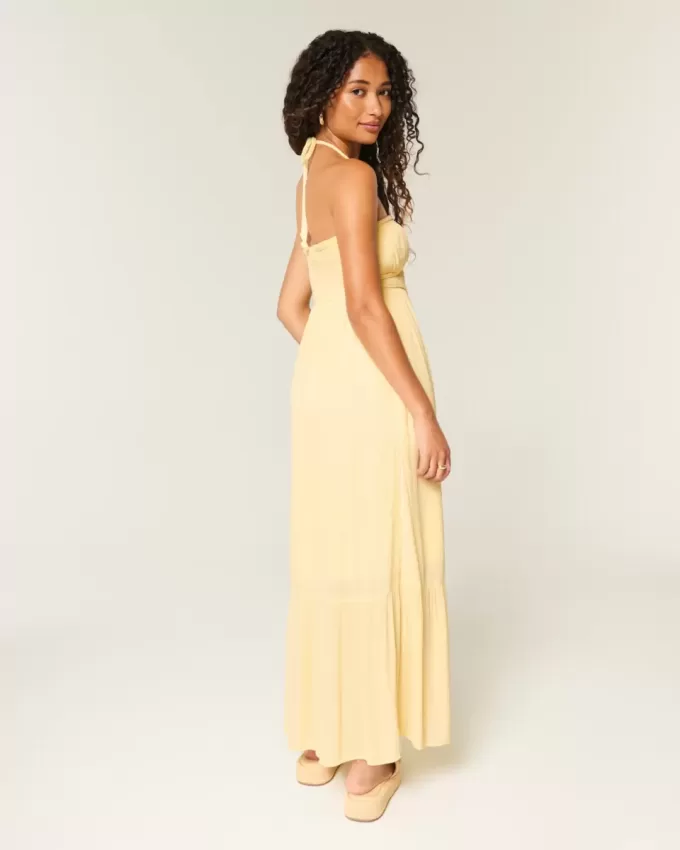 Trägerloses geflochtenes Maxikleid