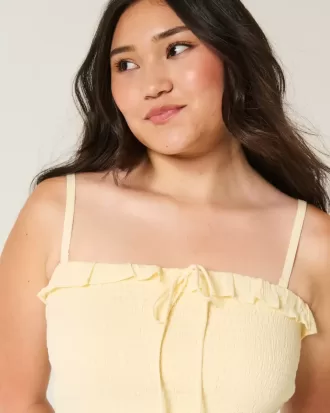 Trägerloses, gesmoktes Maxikleid
