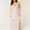 Trägerloses Maxikleid mit Twist-Brust