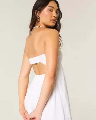 Trägerloses Maxikleid mit Twist-Brust