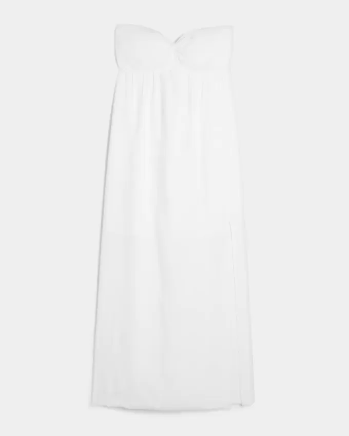 Trägerloses Maxikleid mit Twist-Brust
