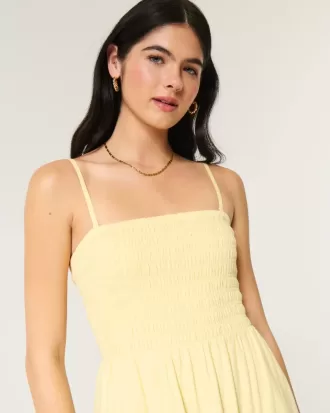 Trägerloses Midikleid aus Leinenmischung
