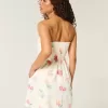 Trägerloses Minikleid aus Leinenmischung
