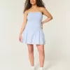 Trägerloses Minikleid aus Strickgewebe mit tiefer Taille