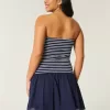 Trägerloses Minikleid aus Strickgewebe mit tiefer Taille