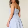 Trägerloses Minikleid aus Strickgewebe mit tiefer Taille