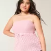 Trägerloses Pullover-Tube-Top im Häkel-Stil