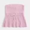 Trägerloses Pullover-Tube-Top im Häkel-Stil
