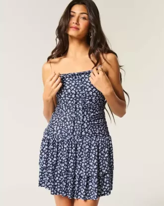 Trägerloses Strick-Skortkleid