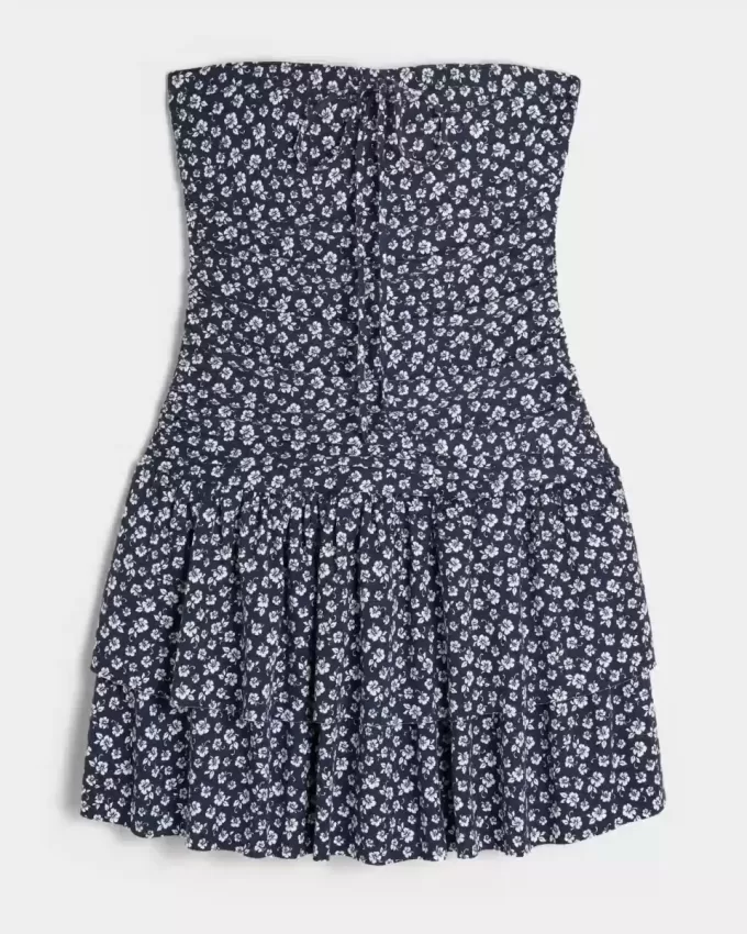 Trägerloses Strick-Skortkleid
