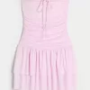Trägerloses Strick-Skortkleid Trägerloses Strick-Skortkleid
