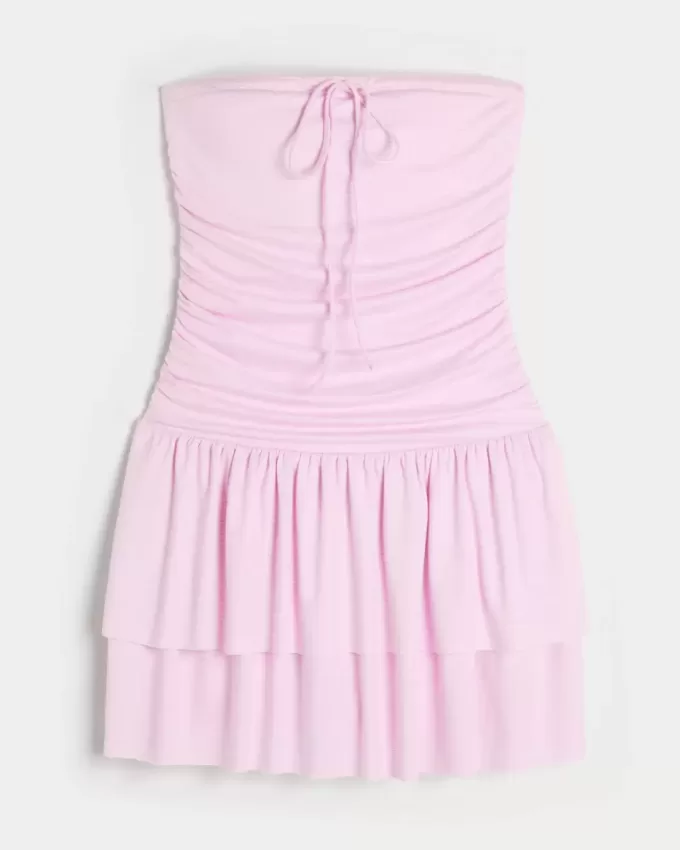 Trägerloses Strick-Skortkleid Trägerloses Strick-Skortkleid