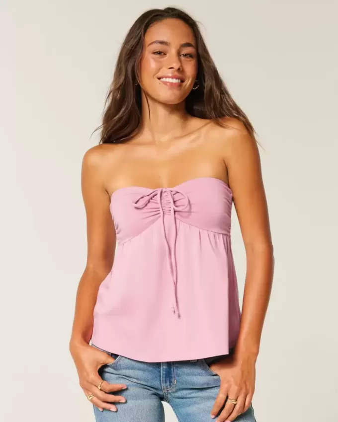 Trägerloses, tailliertes Babydoll-Oberteil Trägerloses, tailliertes Babydoll-Oberteil