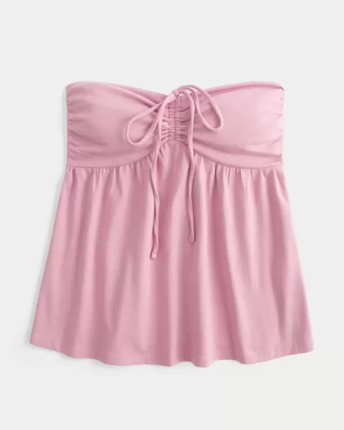 Trägerloses, tailliertes Babydoll-Oberteil Trägerloses, tailliertes Babydoll-Oberteil