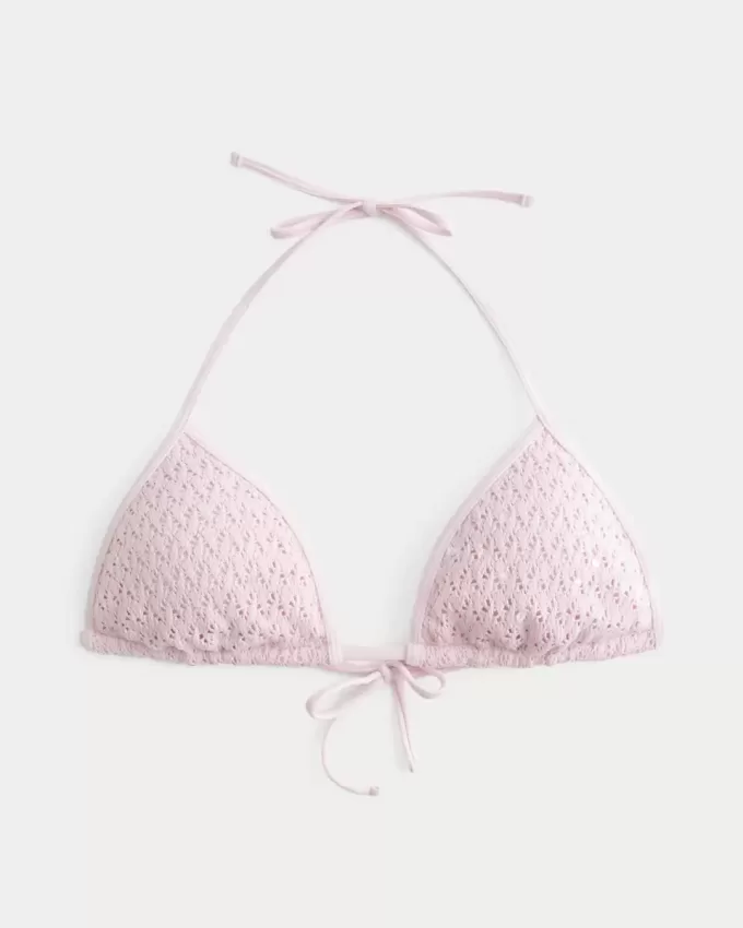 Triangel-Bikinioberteil mit Pailletten im Häkel-Stil Triangel-Bikinioberteil mit Pailletten im Häkel-Stil