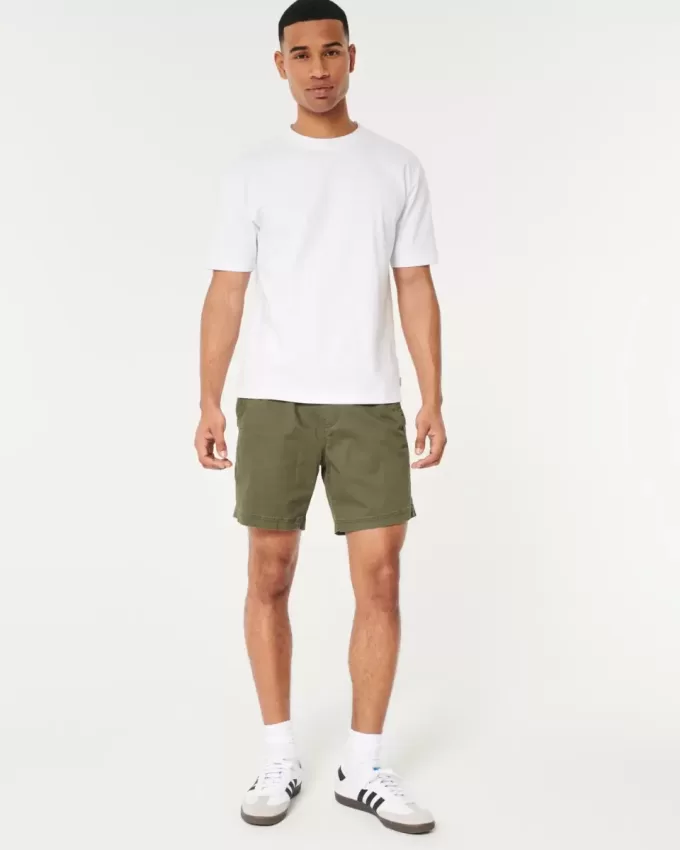 Twill-Schlupfshorts 7″