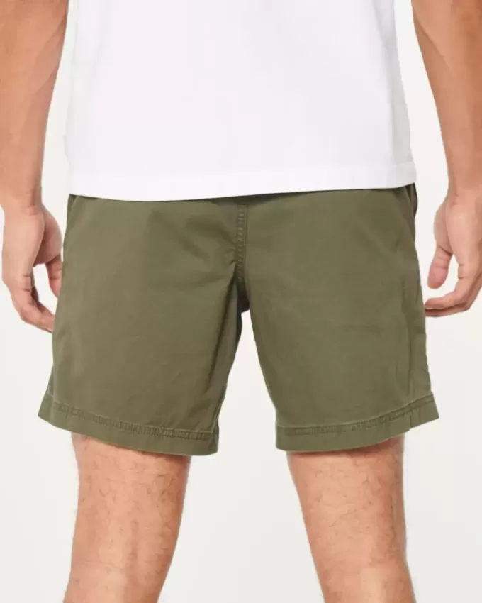 Twill-Schlupfshorts 7″