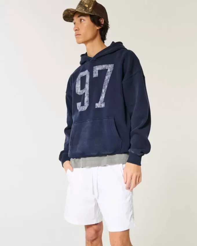Twill-Shorts zum Überziehen bis zur Mitte des Oberschenkels