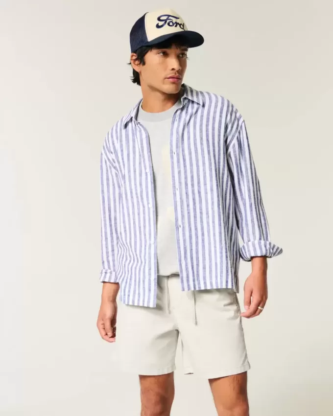 Twill-Shorts zum Überziehen bis zur Mitte des Oberschenkels Twill-Shorts zum Überziehen bis zur Mitte des Oberschenkels