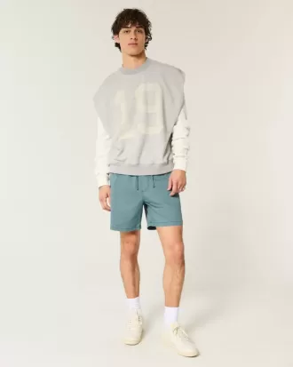 Twill-Shorts zum Überziehen bis zur Mitte des Oberschenkels