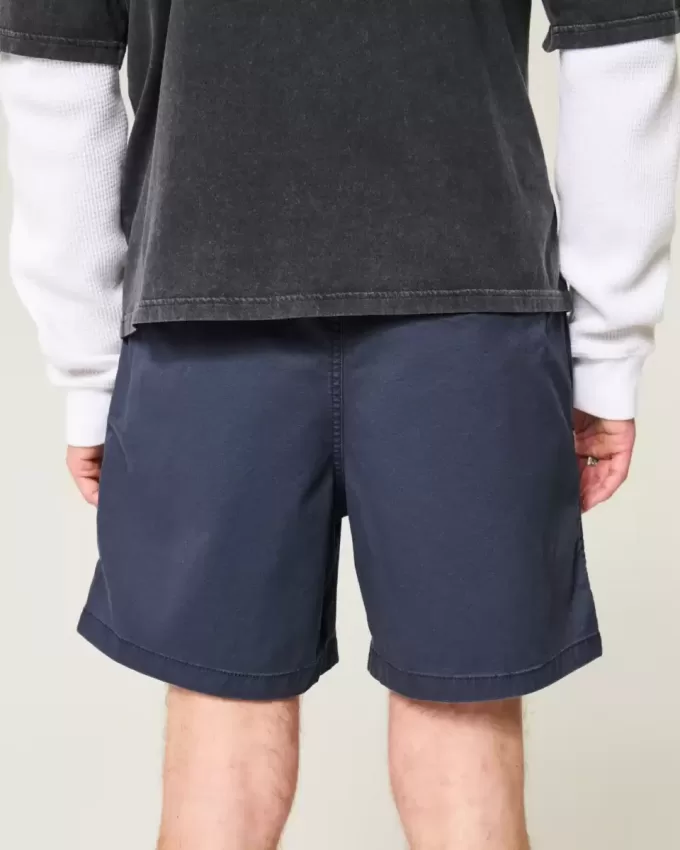 Twill-Shorts zum Überziehen bis zur Mitte des Oberschenkels