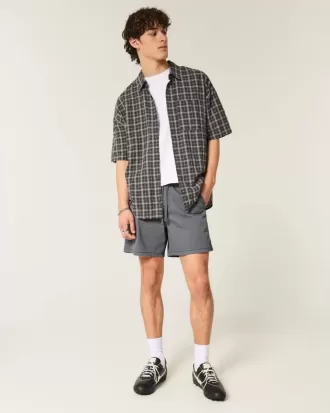Twill-Shorts zum Überziehen bis zur Mitte des Oberschenkels