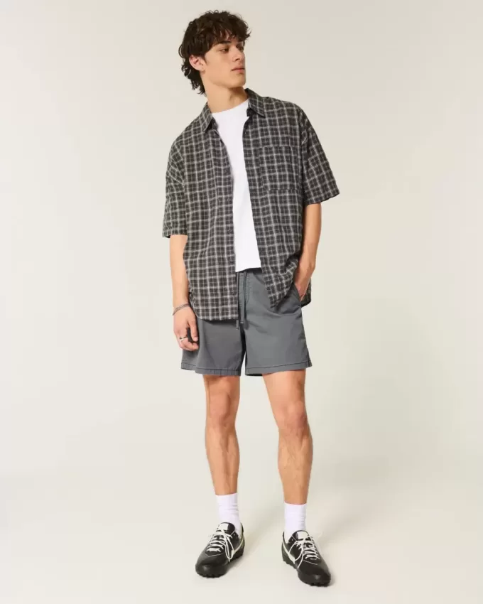 Twill-Shorts zum Überziehen bis zur Mitte des Oberschenkels
