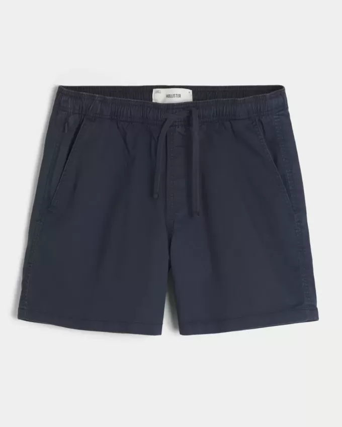 Twill-Shorts zum Überziehen bis zur Mitte des Oberschenkels